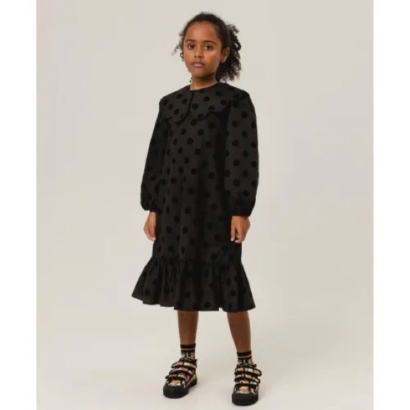 Wolf & Rita Other - Wolf and Rita Girls’ Black Lilita Mond Polka Dot Holiday Dress—6Y